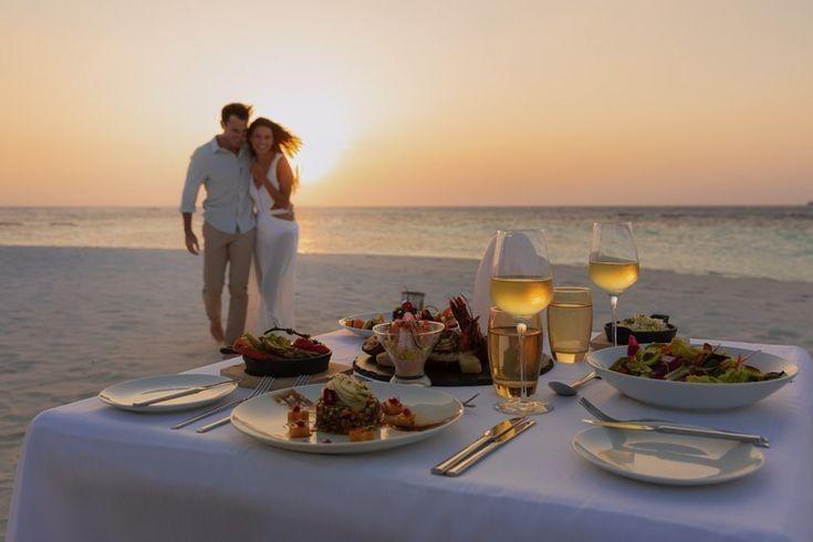 Romantic dinner on a beach