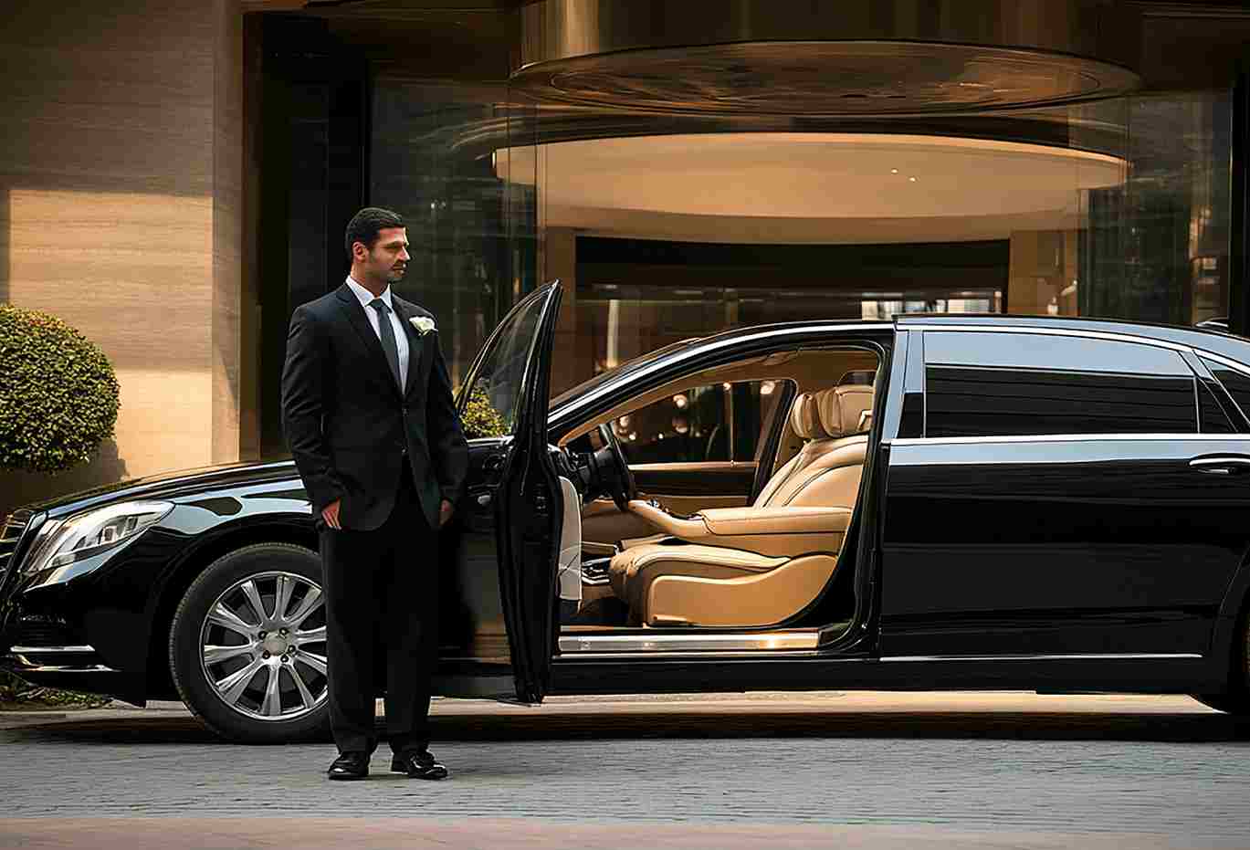 Chauffeur service with a luxury car
